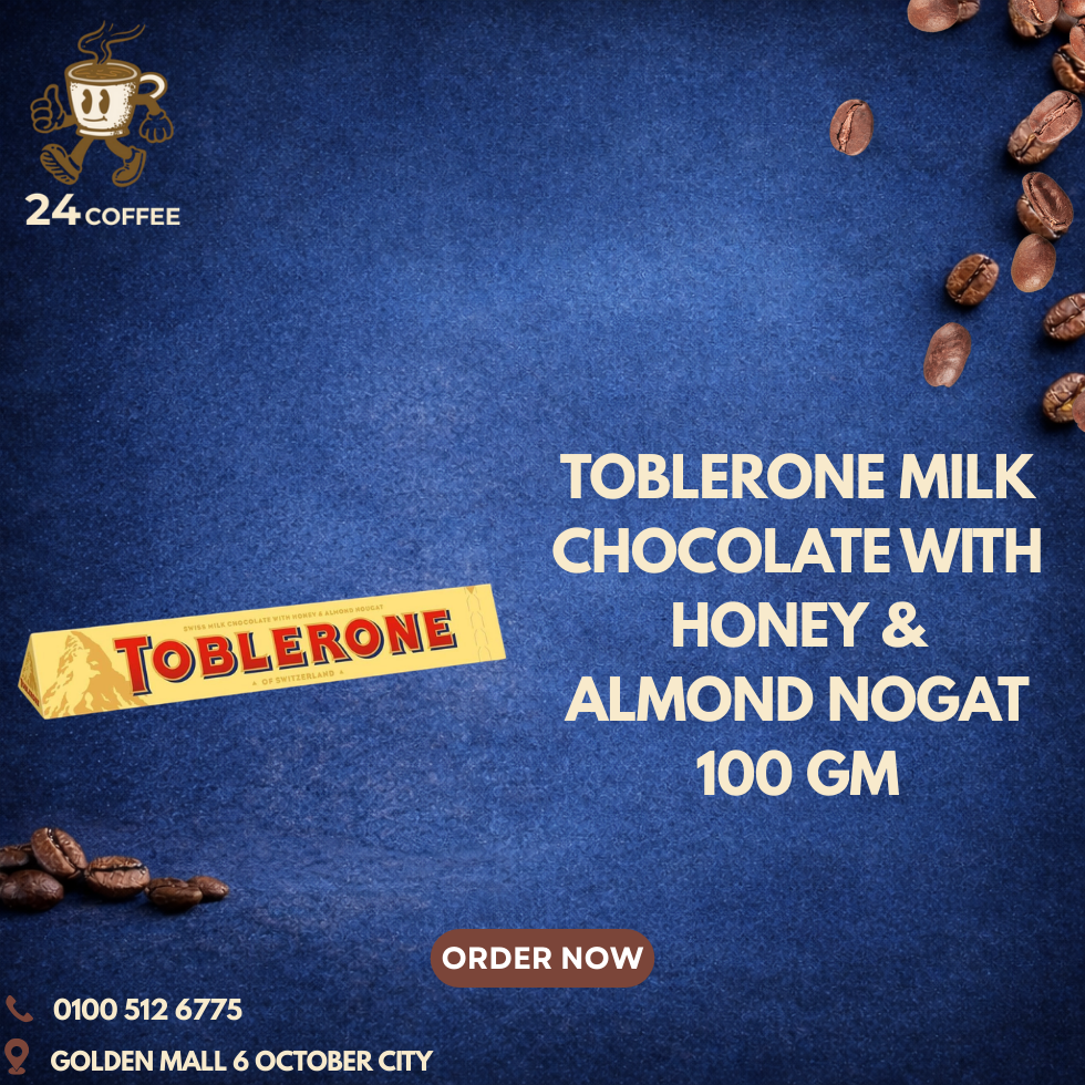 Toblerone Milk Chocolate With Honey & Almond Nogat 100 gm
